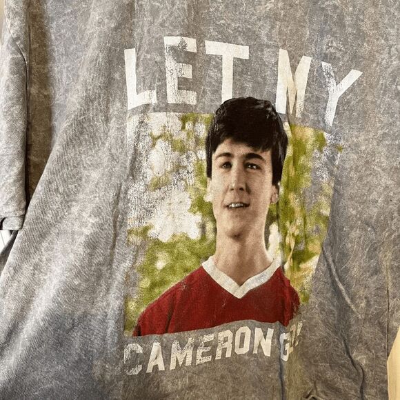 True Vintage Womens Top Large Gray Ferris Bueller's Day Off "Let My Cameron Go!" - Picture 3 of 4
